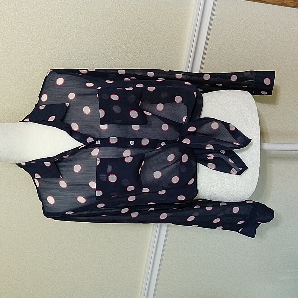 Hollister Sheer Polka Dot Blouse - Picture 2 of 9